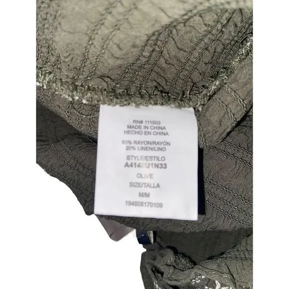 Lily Rose NWT Juniors‎ Smocked Tank Contrast Stitching Olive Size Medium MSRP$34 - Picture 7 of 11